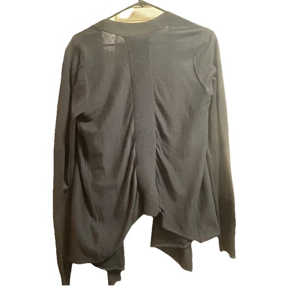 AllSaints Women's Black Cotton Open Draped Waterfall Cardigan Size 2/Small - Picture 3 of 5